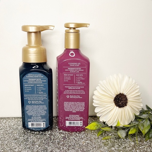 Bath & Body Works Hand Soap Silver Snowfall Winterberry Ice Winter Holiday Nwt - Picture 3 of 4